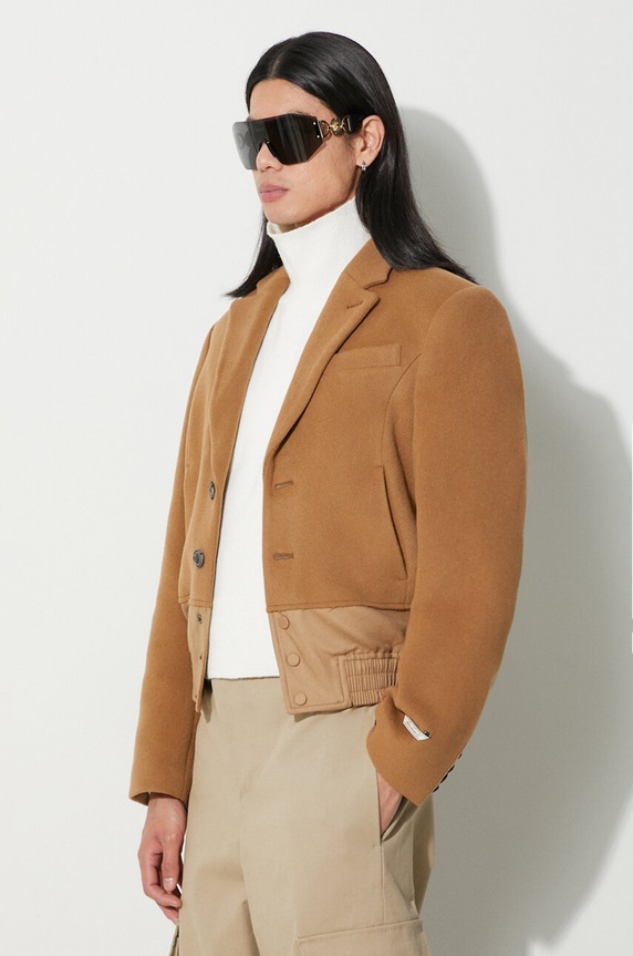 Vunena jakna Ader Error Aviat Blazer smeđa BMADFWBZ0102