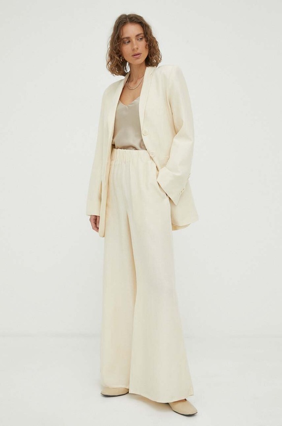 By Malene Birger marynarka z domieszką lnu Porter Q71784004 beżowy AW23