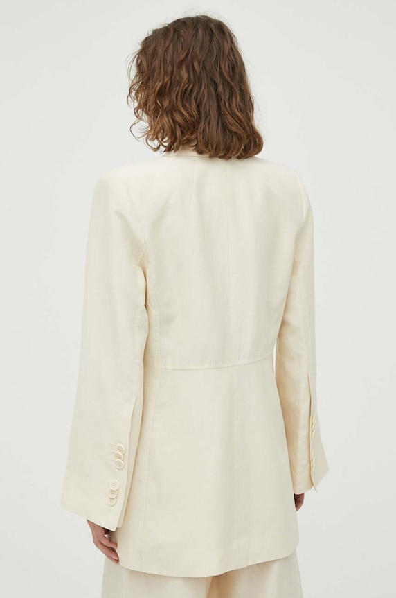Odzież By Malene Birger marynarka z domieszką lnu Porter Q71784004 beżowy