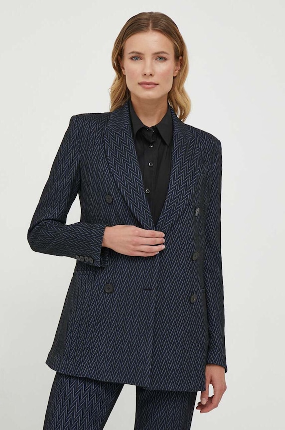 Sako s prímesou vlny Emporio Armani 6R2G8F.2JGLZ tmavomodrá AW23