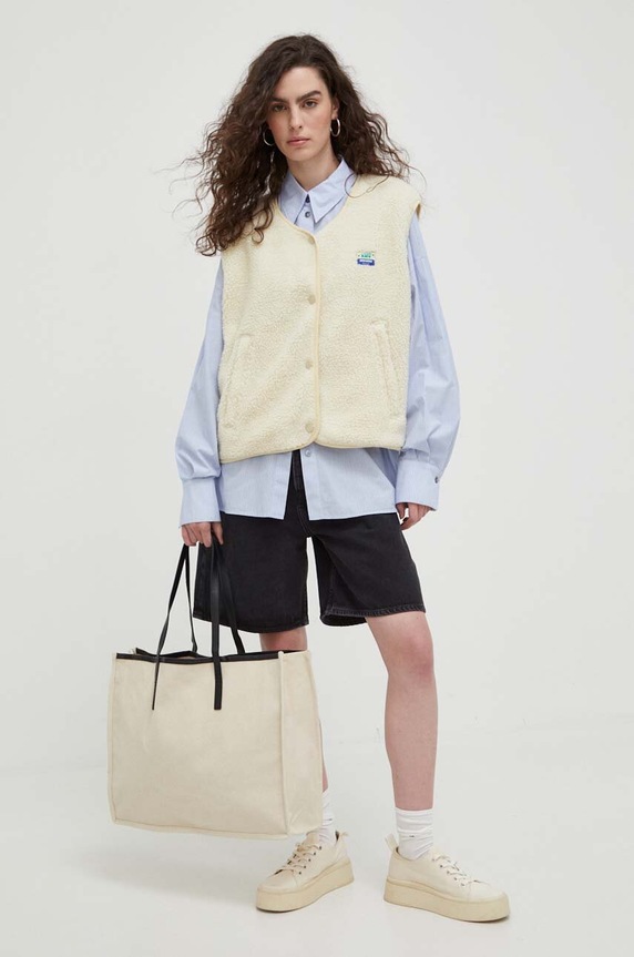 American Vintage bezrękawnik VESTE AMPLE HOK16BH23 beżowy AA00