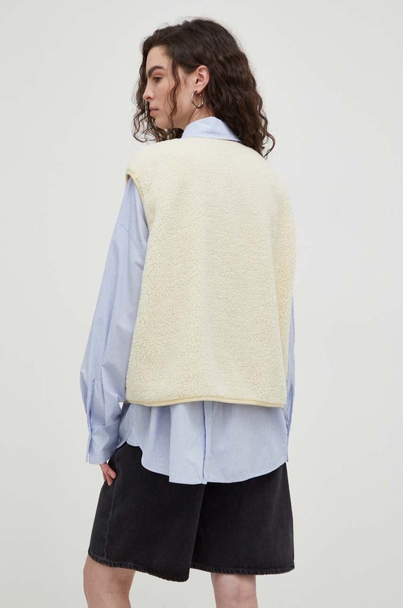 Odzież American Vintage bezrękawnik VESTE AMPLE HOK16BH23 beżowy
