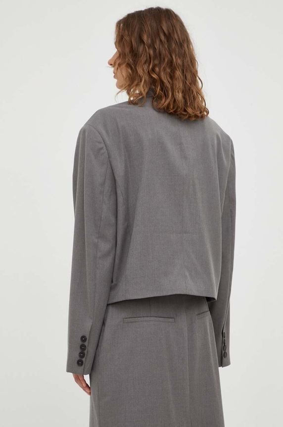 Ruházat Remain blézer gyapjú keverékből 500656721 szürke