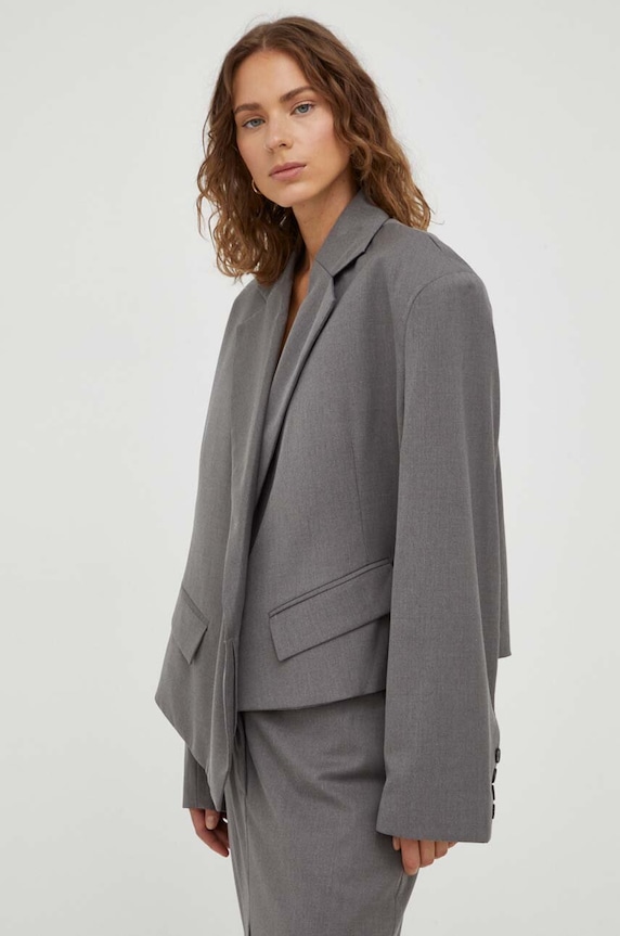 Remain blézer gyapjú keverékből 500656721 szürke