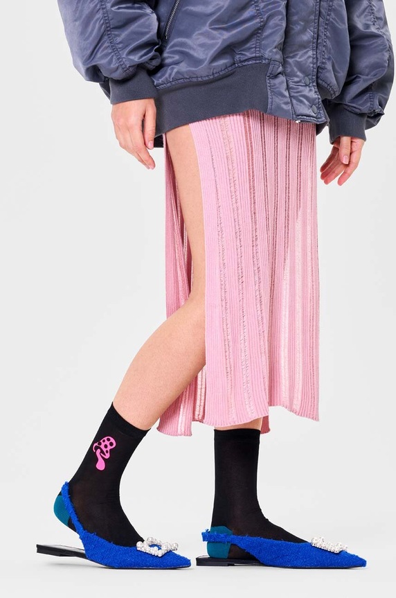 Happy Socks zokni Caroline Crew Sock P000170 fekete AW23