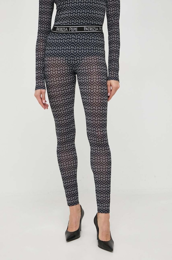 Patrizia Pepe legginsy wzorzyste czarny 2P1545.J152