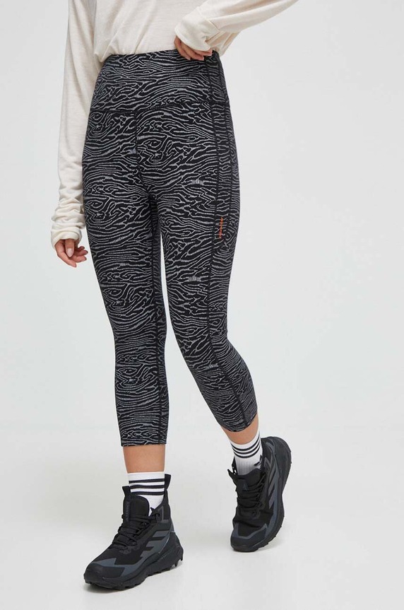 Icebreaker legginsy sportowe Fastray wzorzyste czarny IB0A56U99911