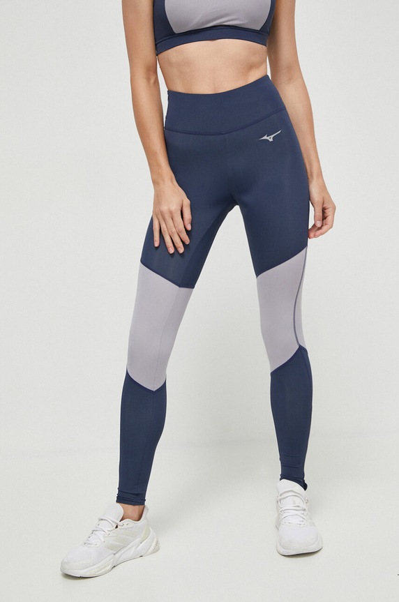 Mizuno legginsy do biegania Impulse Core nadruk granatowy J2GBA209