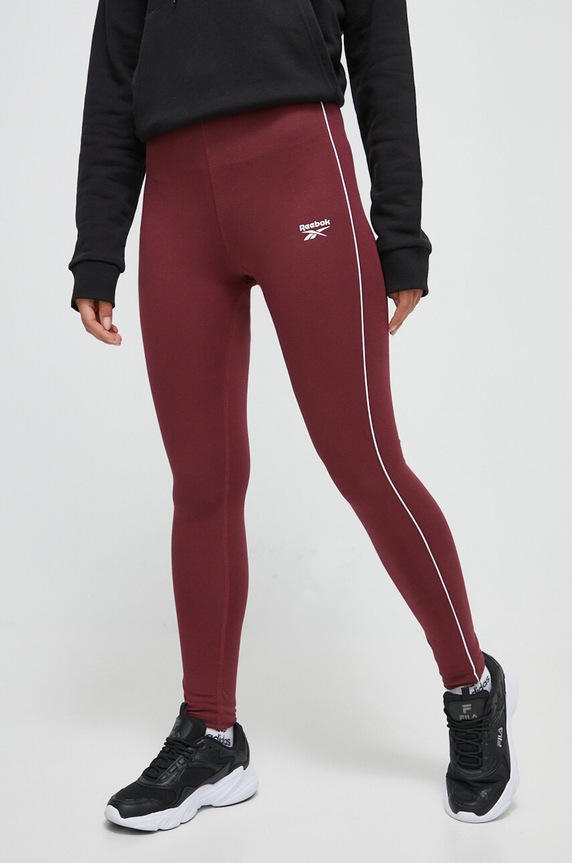 Reebok legginsy z elastanem bordowy 100037512