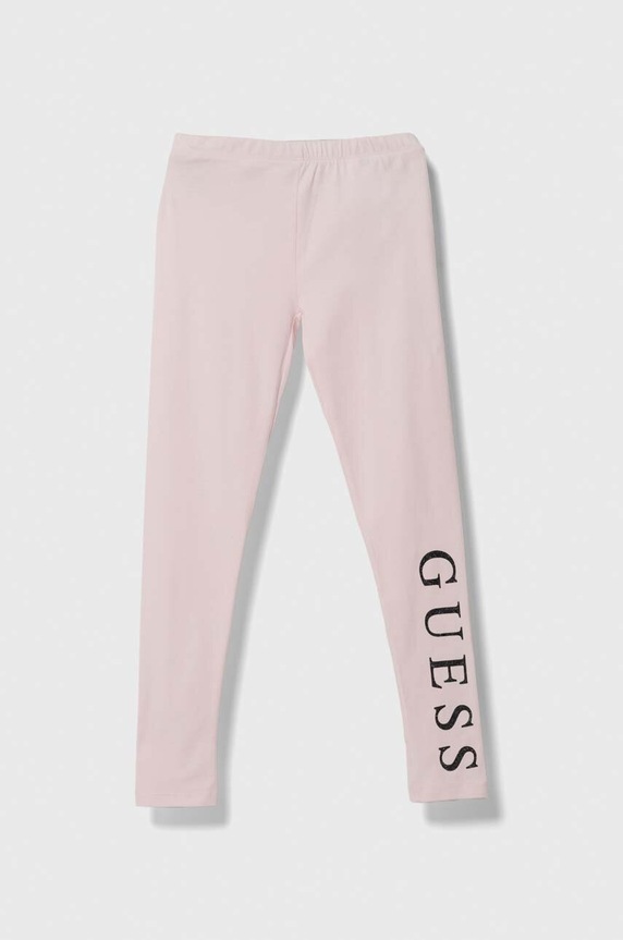Guess legginsy dziecięce z elastanem różowy J93B11.K82K0.9BYX
