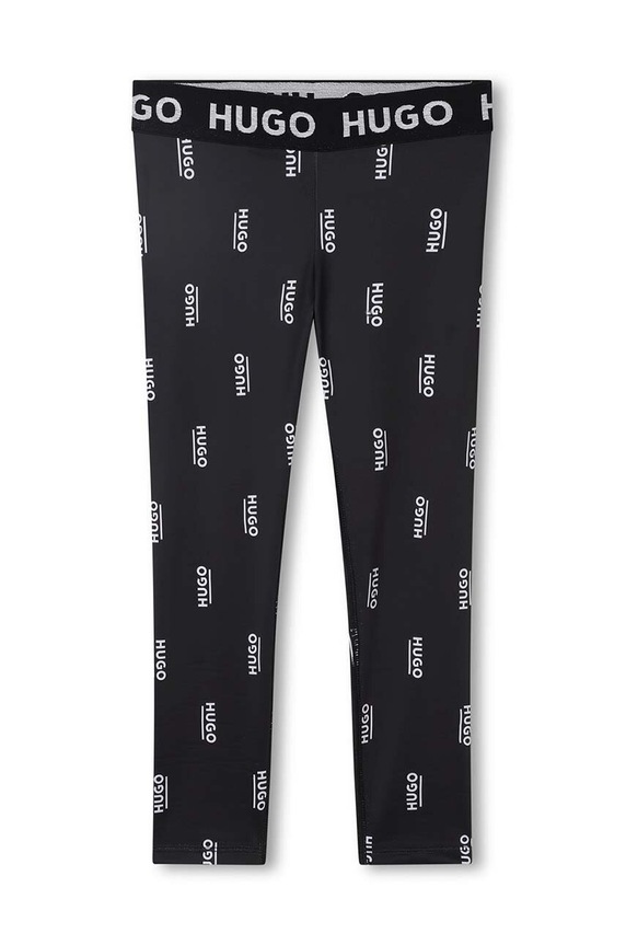 HUGO legginsy dziecięce wzorzyste czarny G14127.102.108