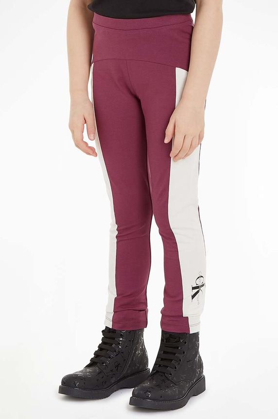 Παιδικά κολάν Calvin Klein Jeans εμπριμέ μπορντό IG0IG02176.9BYX
