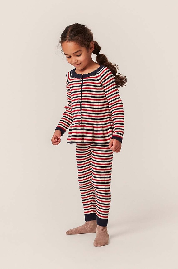 Konges Sløjd gyerek pamut legging dzsörzé piros KS6046