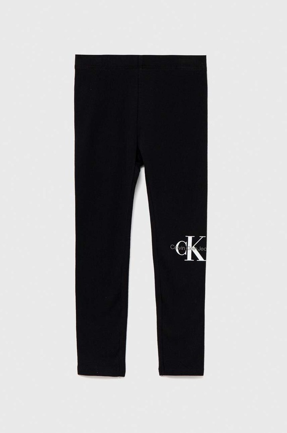 Dětské legíny Calvin Klein Jeans pletenina černá IN0IN00081.9BYX