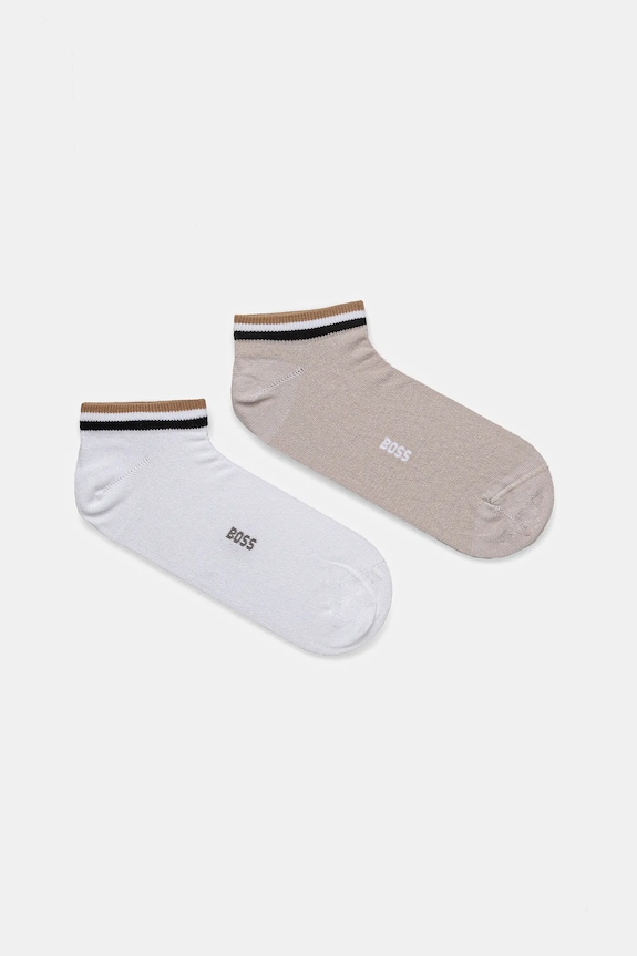 BOSS ponožky pánske 2P AS Uni stripe CC 2-pak dlhé ponožky béžová 50491192