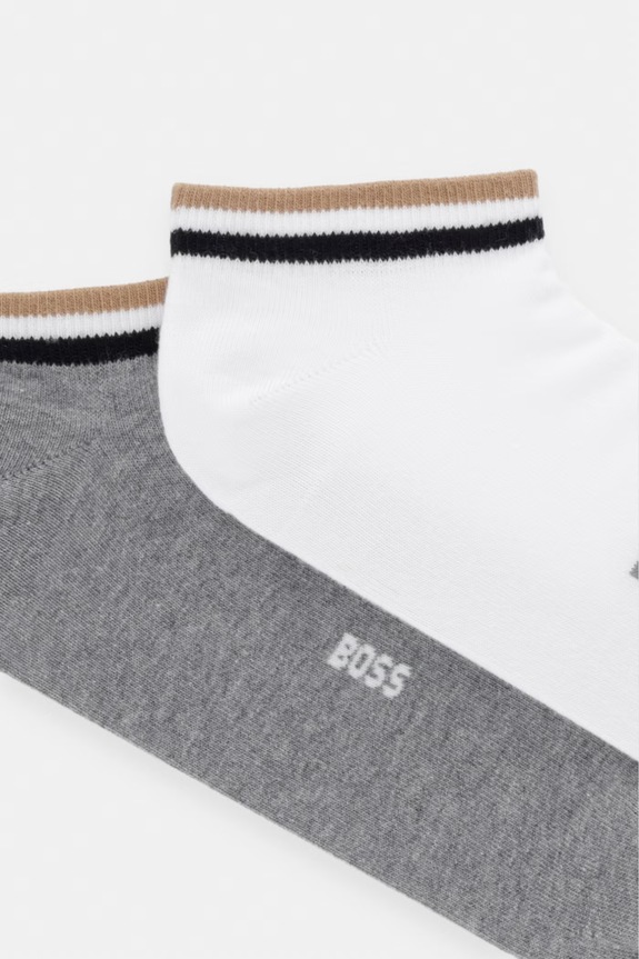 BOSS skarpety męskie 2P AS Uni stripe CC 2-pack 50491192 szary AA00