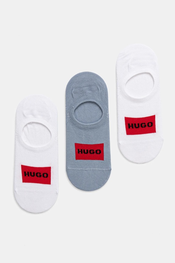 HUGO skarpety stopki męskie 3P LC LABEL CC 3-pack skarpetki krótkie niebieski 50496082