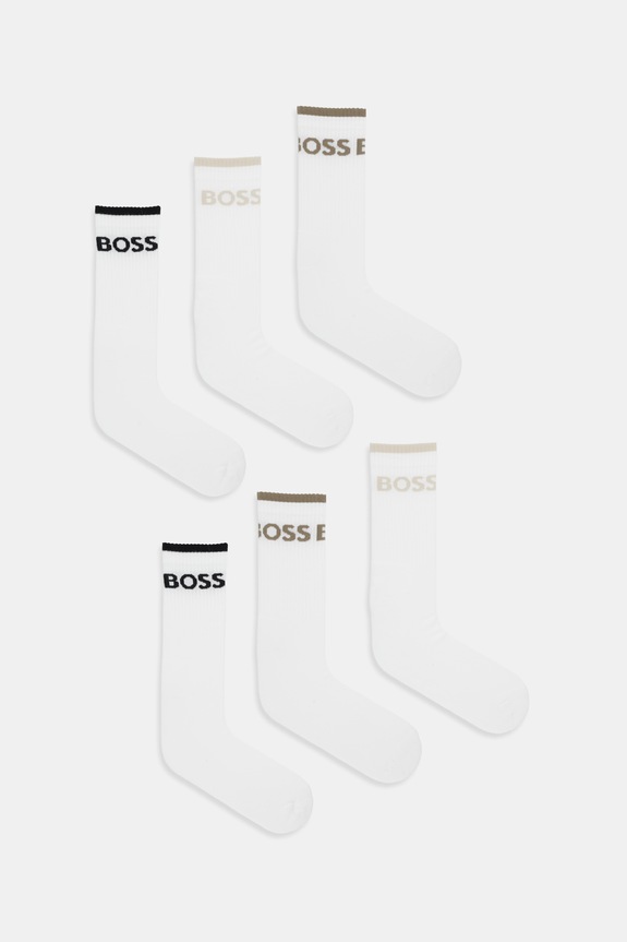 BOSS skarpety męskie 6P QS Stripe CC 6-pack skarpetki długie biały 50510168