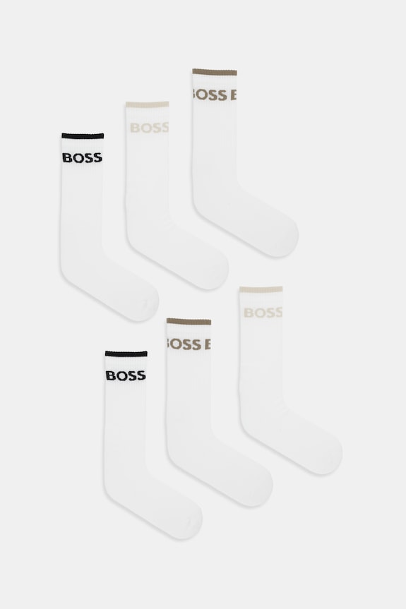 BOSS skarpety męskie 6P QS Stripe CC 6-pack skarpetki długie biały 50510168