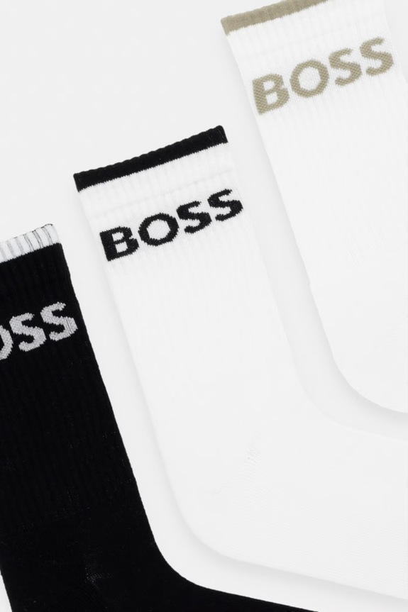 BOSS nogavice moške 6P QS Stripe CC paket 6 kosov 50510168 črna AA00