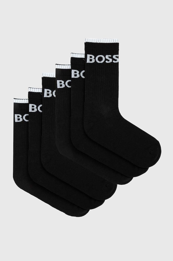 BOSS skarpety męskie 6P QS Stripe CC 6-pack skarpetki długie czarny 50510168