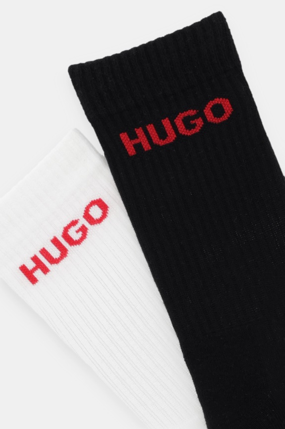 HUGO шкарпетки чоловічі з бавовною 6P QS RIB LOGO CC 6-пак 50510187 білий AA00
