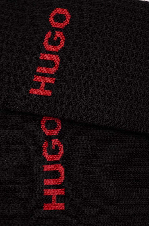 HUGO шкарпетки чоловічі з бавовною 6P QS RIB LOGO CC 6-пак 50510187 чорний AA00