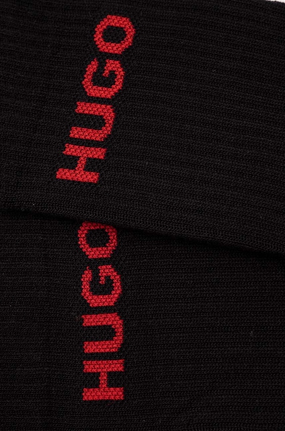 HUGO шкарпетки чоловічі з бавовною 6P QS RIB LOGO CC 6-пак 50510187 чорний AA00