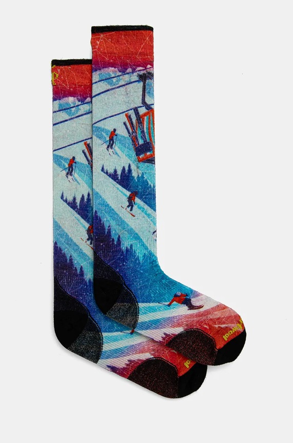 Smartwool ciorapi de schi Ski Zero Cushion Ski Day Print OTC albastru SW002144