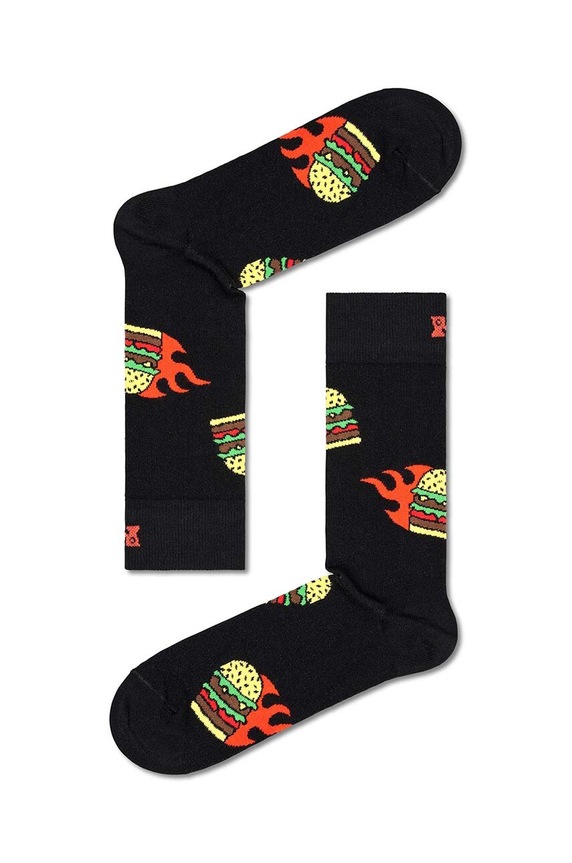 Happy Socks zokni Blast Off Burger Socks 2 pár P000310 fekete AW23