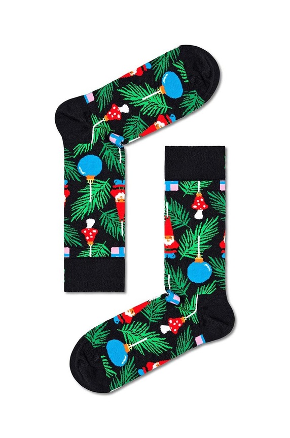 Ponožky Happy Socks Christmas Tree Decoration Sock dlouhé ponožky černá P000260