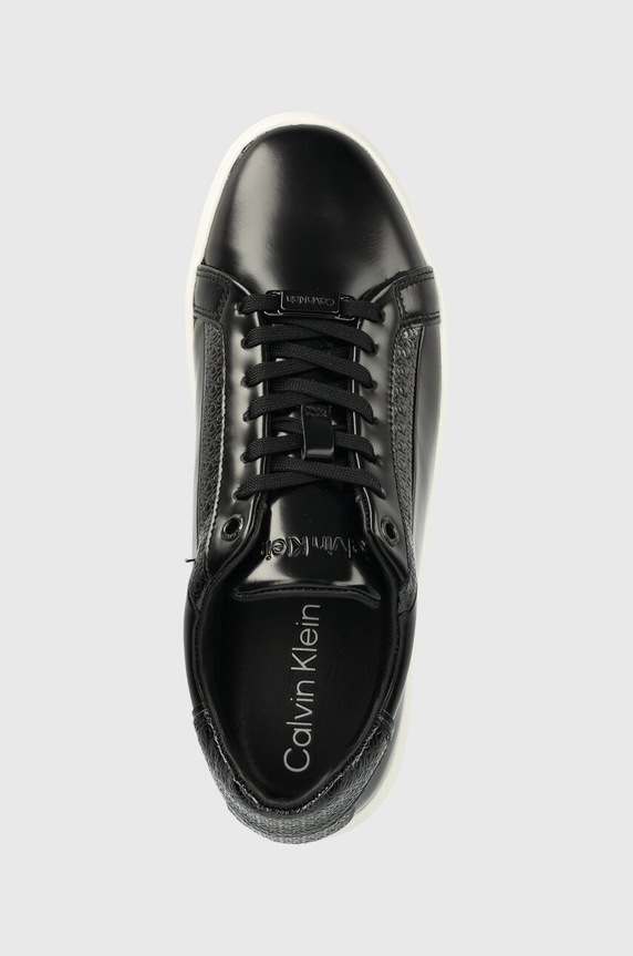 Δερμάτινα sneakers Calvin Klein CLEAN CUP LACE UP-NA μαύρο HW0HW01592