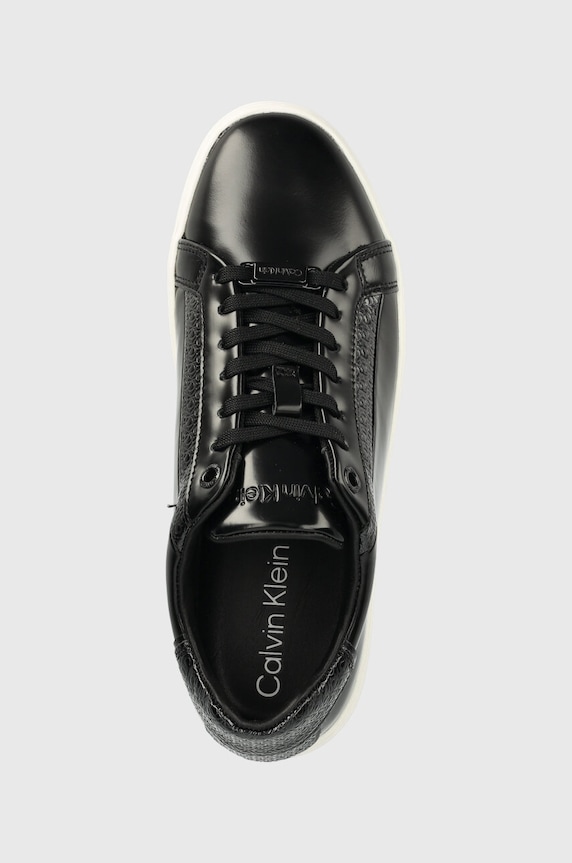 Δερμάτινα sneakers Calvin Klein CLEAN CUP LACE UP-NA μαύρο HW0HW01592