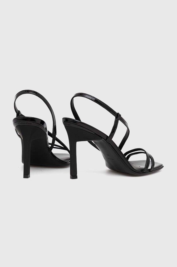Boty Kožené sandály Calvin Klein GEO STILETTO ASY SAN HW0HW01609 černá