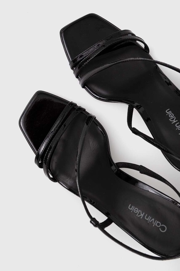 Kožené sandály Calvin Klein GEO STILETTO ASY SAN černá HW0HW01609