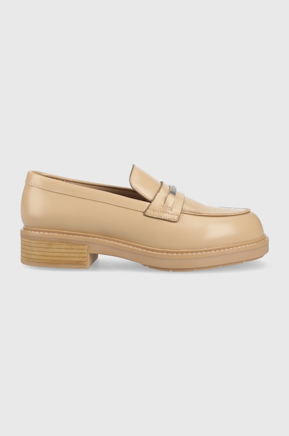 Calvin Klein mokaszin RUBBER SOLE LOAFER W szintetikus bőr bézs HW0HW01791