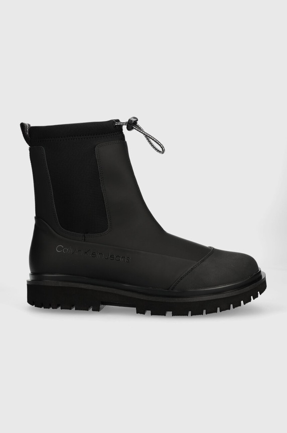Боти челси Calvin Klein Jeans CHUNKY COMBAT CHELSE равен черен YW0YW01065