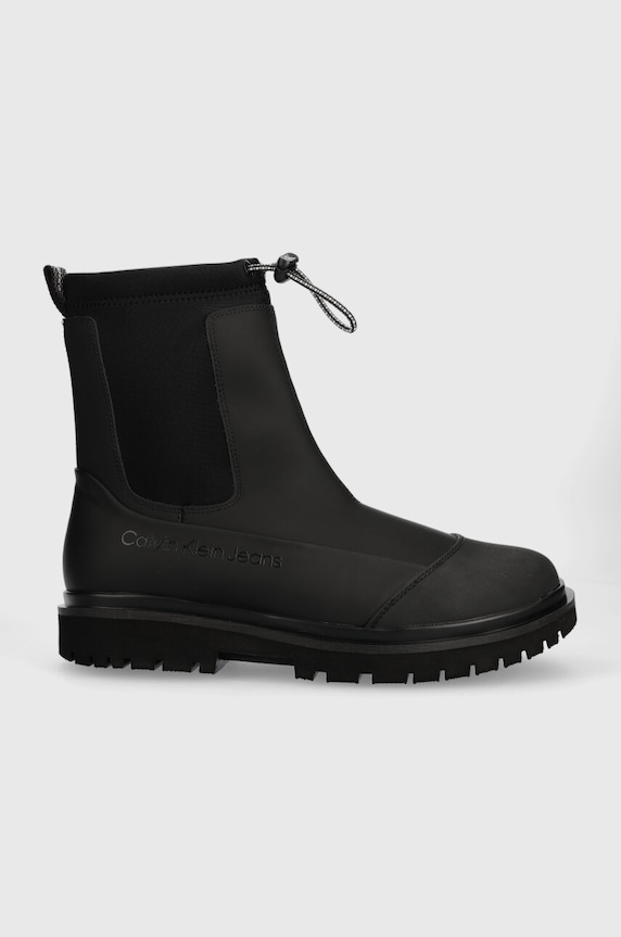 Боти челси Calvin Klein Jeans CHUNKY COMBAT CHELSE равен черен YW0YW01065