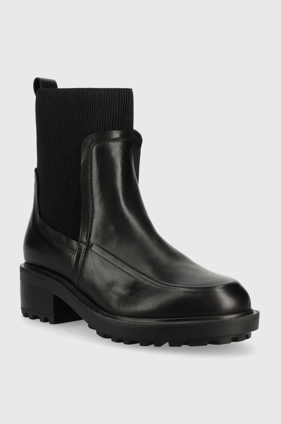 Kožené kotníkové boty Tommy Hilfiger FEMININE SEASONAL FW0FW07227 černá AW23