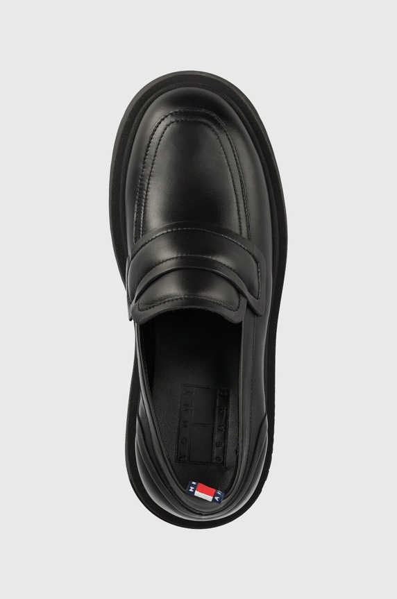 Usnjeni mokasini Tommy Jeans TJW AVA LOAFER črna EN0EN02218