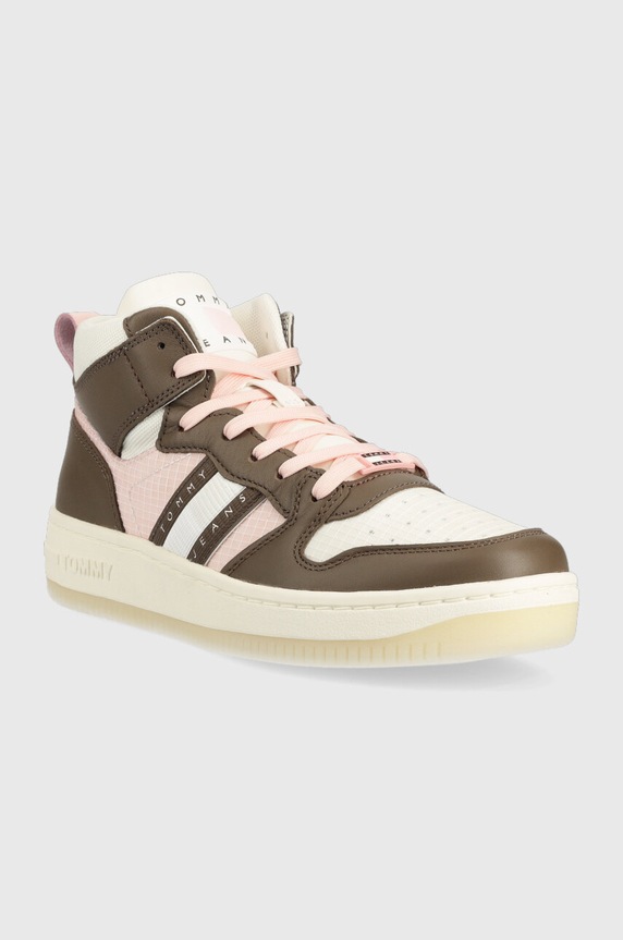 Tommy Jeans sportcipő TJW RETRO BASKET RIPSTOP EN0EN02350 barna AW23