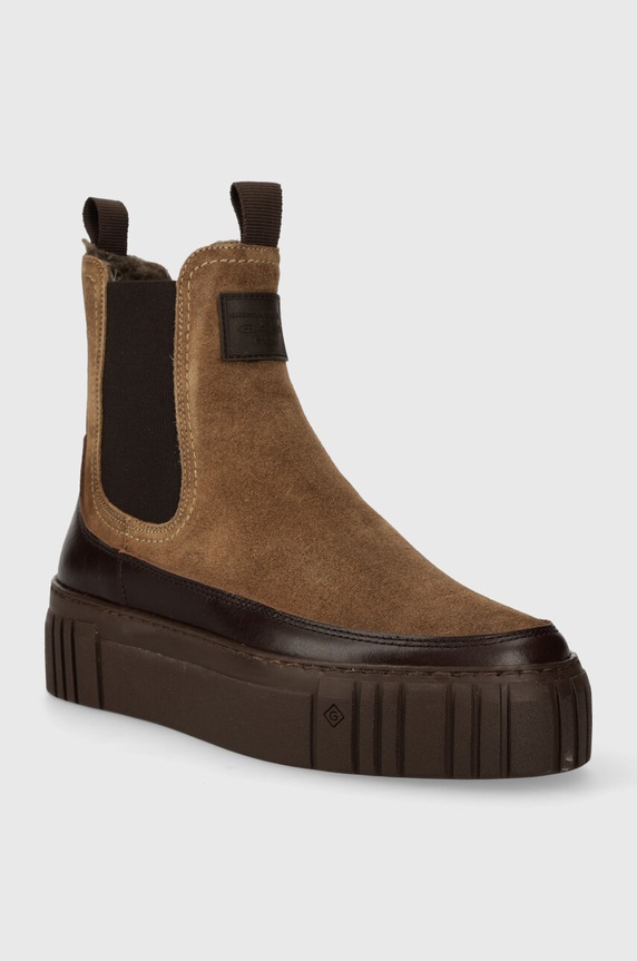 Gležnjače od brušene kože Gant Snowmont 27553371.G240 smeđa AW23