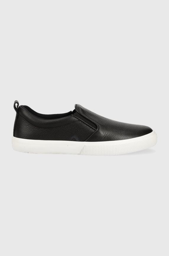Lauren Ralph Lauren bőr tornacipő Haddley slip on fekete 802912347001.001