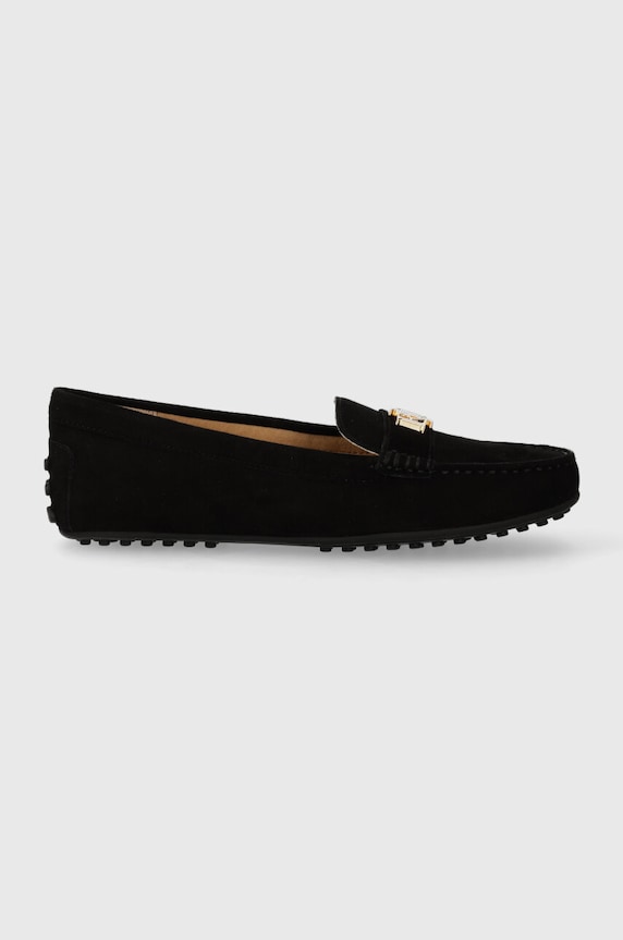 Μοκασίνια σουέτ Lauren Ralph Lauren Barnsbury 802821629018.001 μαύρο SS25