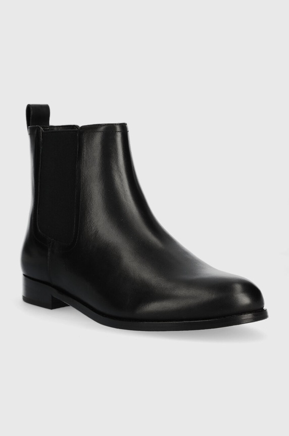Kožne gležnjače Lauren Ralph Brylee 802908354001.001 crna AW23