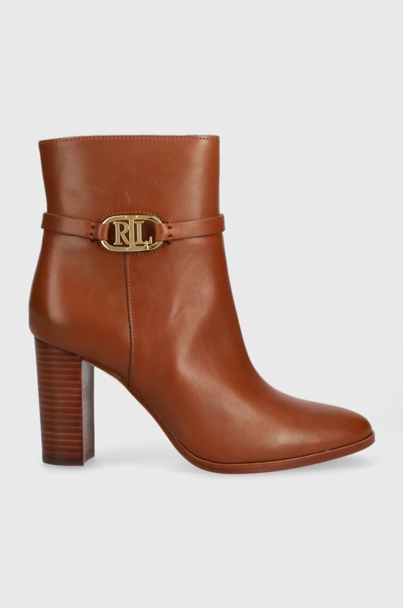 Kožené členkové topánky Lauren Ralph Lauren Maxie textilný hnedá 802912277001.270
