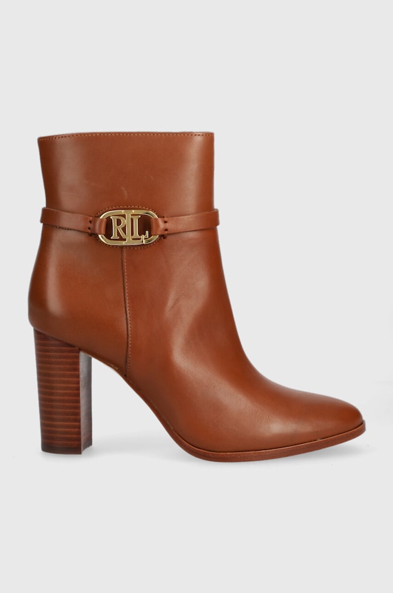 Kožené členkové topánky Lauren Ralph Lauren Maxie textilný hnedá 802912277001.270