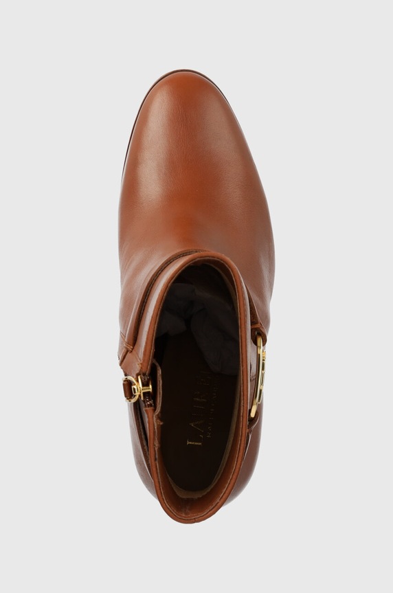 Kožené členkové topánky Lauren Ralph Lauren Maxie hnedá 802912277001.270