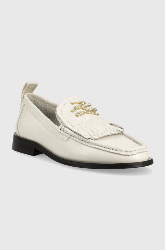 Δερμάτινα μοκασίνια Karl Lagerfeld MOKASSINO II KL41430.011 λευκό AW23