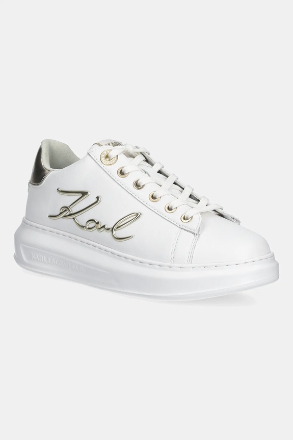 Karl Lagerfeld sneakersy skórzane KAPRI płaska biały KL62510A.01G